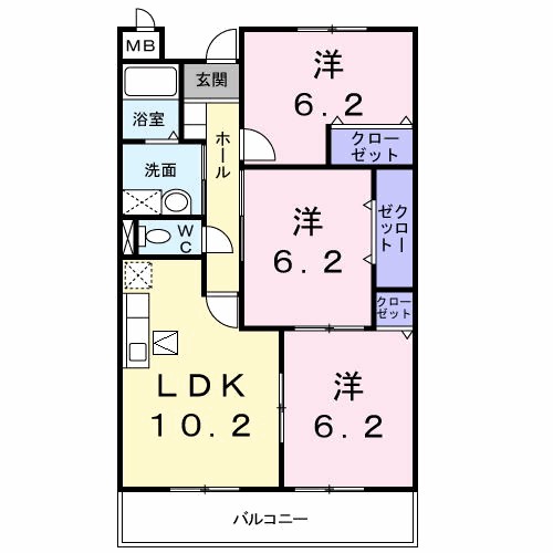 エスト京田辺Ⅱ 間取り