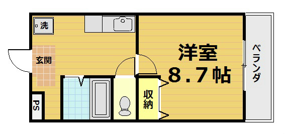 クローバー36 ８．７帖の洋室です♪