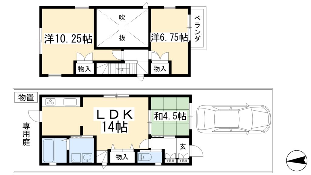村田様下鴨北野々神町貸家 間取り