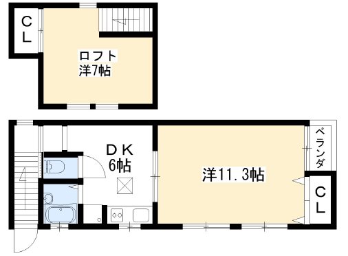 吉田牛ノ宮町貸家 間取り