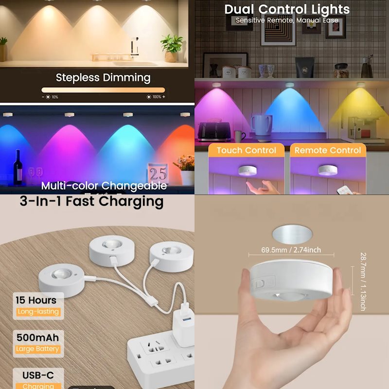 パークヴィラ キャビネットLED ライトはUSB充電可能。